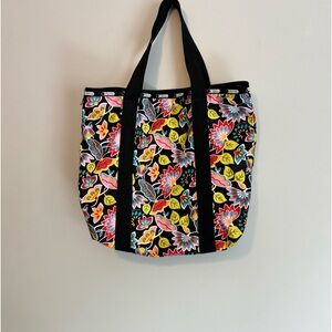 Large LeSportsac Vintage multi color floral nylon tote